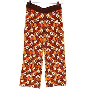 Compania Fantastica Knit Pants‎ Womens Brown Boho Hippie Retro Festival 70's NWT